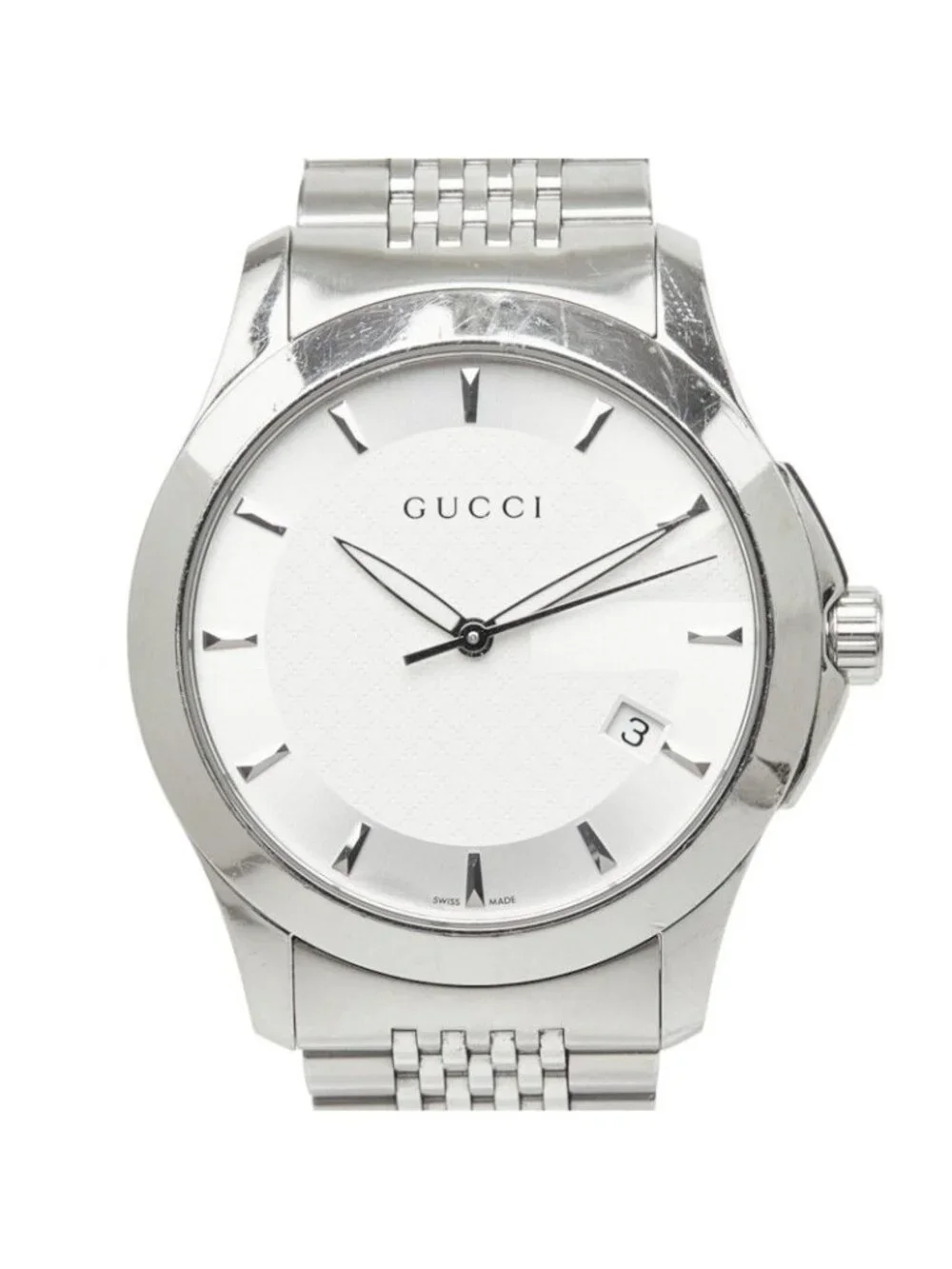 Gucci G-Timeless Watch 126.4 White Stainless Steel